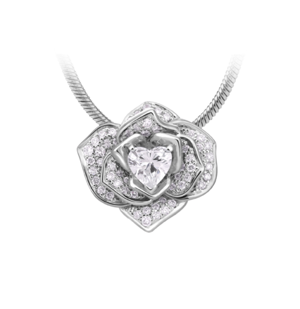 Подвес с бриллиантами, белое золото