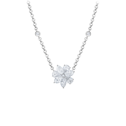 Колье с бриллиантами, белое золото