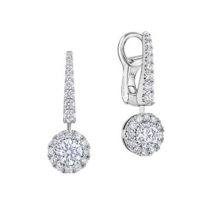 Серьги с бриллиантами, белое золото