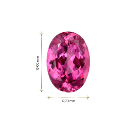 Турмалин Рубеллит, Овал, 12,59ct 3