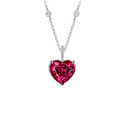 Подвес с турмалином рубеллитом и бриллиантами, белое золото