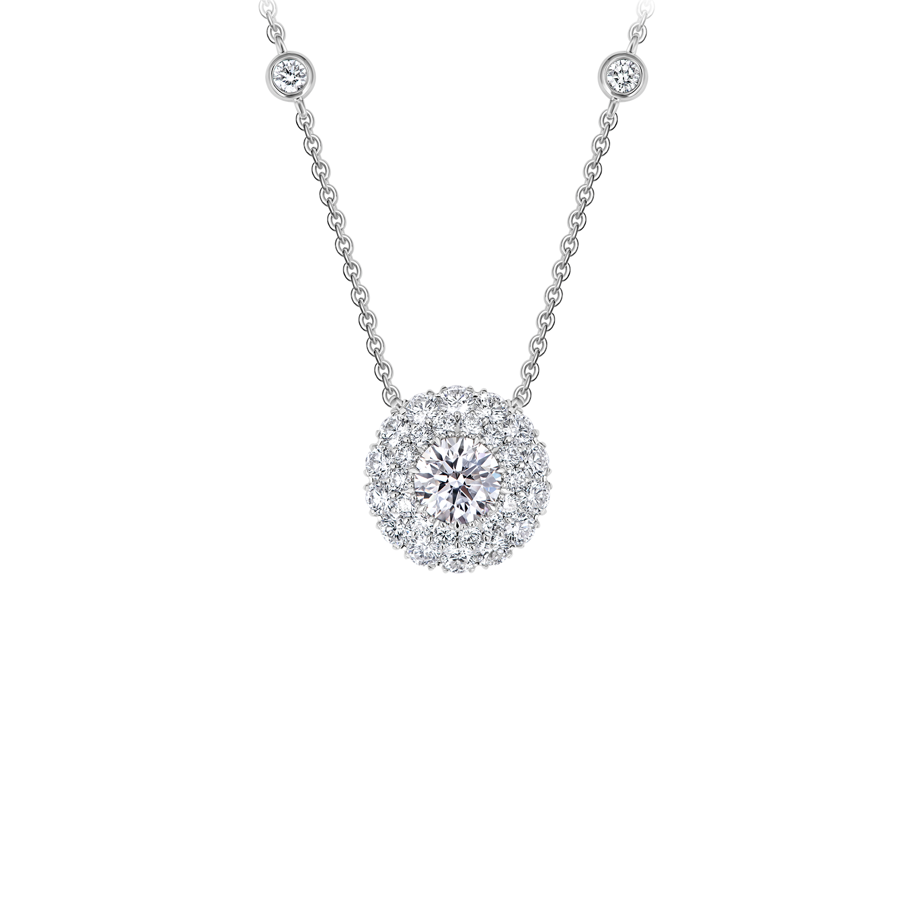 Колье с бриллиантами, белое золото