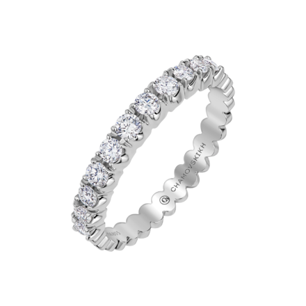 Обручальное кольцо с бриллиантами, белое золото