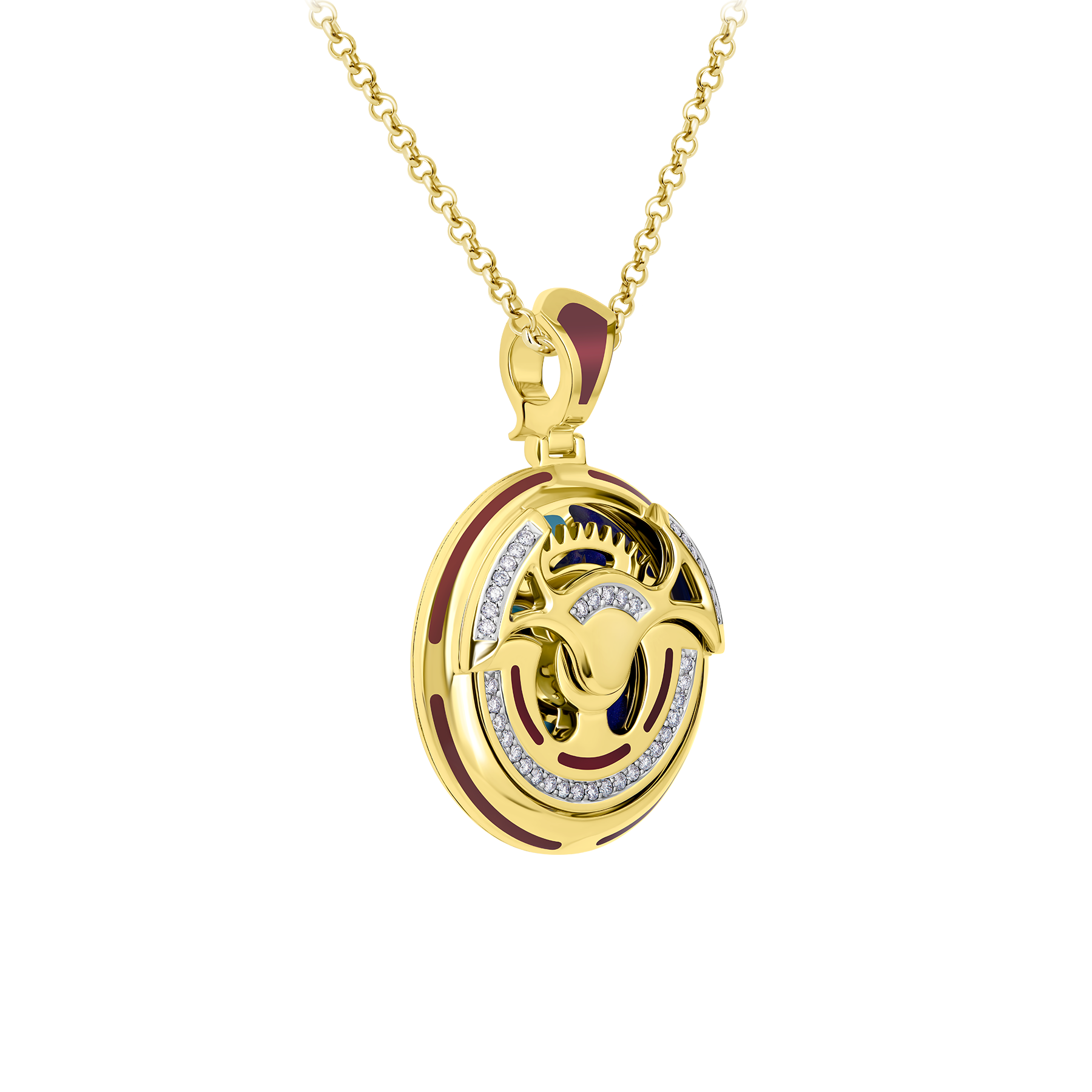 Подвес с бриллиантами, желтое золото, н.керамика