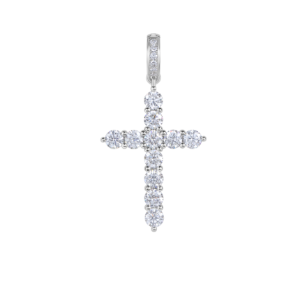 Подвес с бриллиантами, белое золото