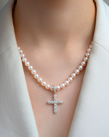 Подвес с бриллиантами, белое золото 3