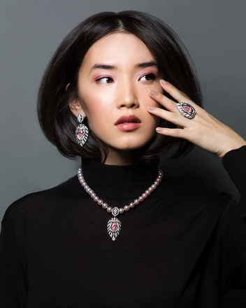 Подвес с морганитом и бриллиантами, белое золото 3