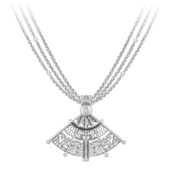 Подвес с бриллиантами и рубинами, белое золото