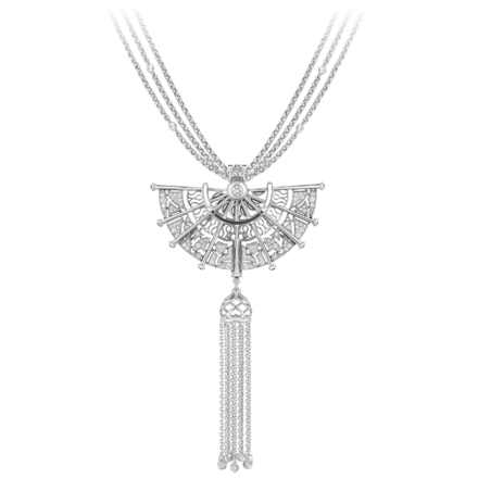 Подвес с бриллиантами и рубинами, белое золото