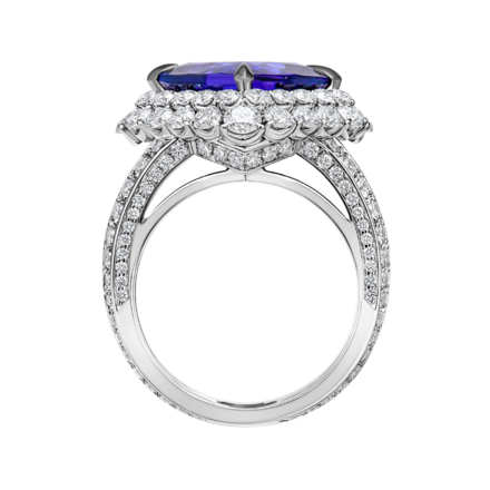 Кольцо с танзанитом и бриллиантами, белое золото 4