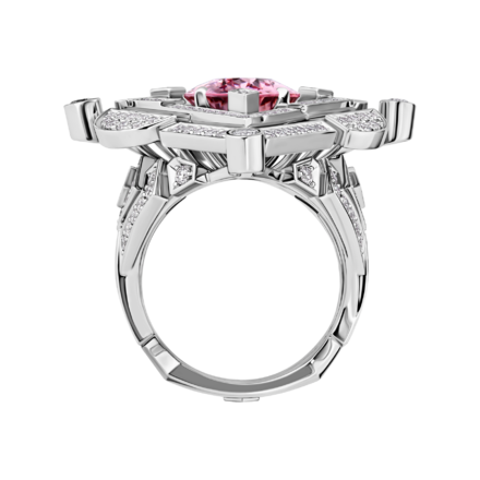 Кольцо с морганитом и бриллиантами, белое золото 3