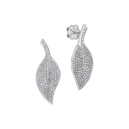 Пусеты с бриллиантами, белое золото