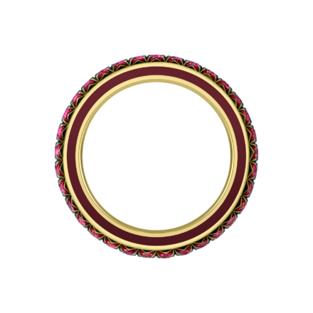 Кольцо с рубинами, желтое золото 3