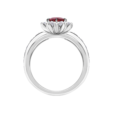 Кольцо с рубином и бриллиантами, белое золото 3