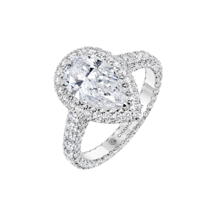 Помолвочное кольцо с бриллиантами, белое золото