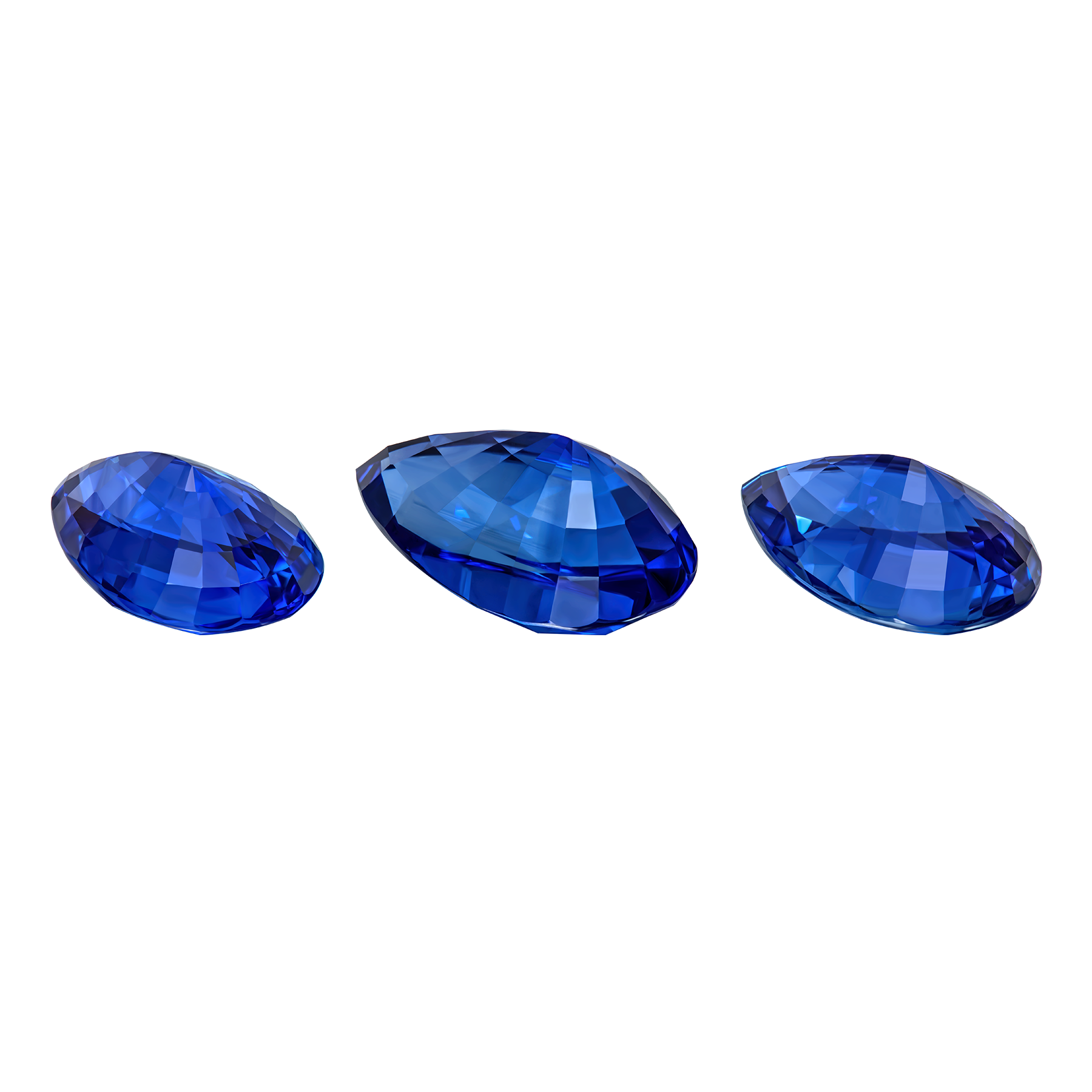 Сет из трех сапфиров, Royal Blue, Sri lanka, Груша, 4,18 ct, 4,1 ct и 6,81 ct