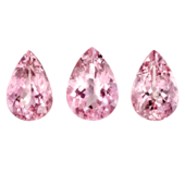 Сет из трех морганитов, Груша, 6,18, 6,52 и 5,82 ct