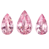 Сет из трех морганитов, Груша, 8,84, 14,34 и 7,2 ct