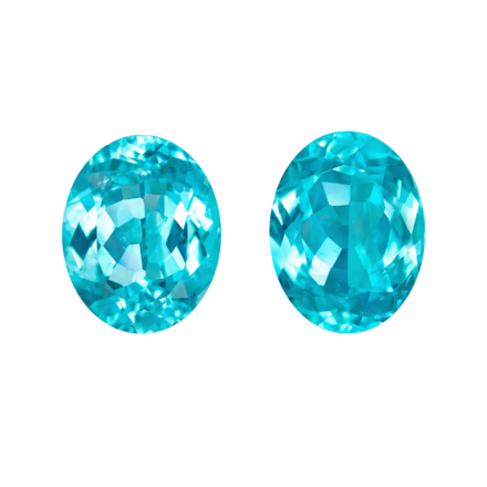 Сет из двух Турмалинов Параиба, Mozambique Овал, 5,42ct /5,65ct 1