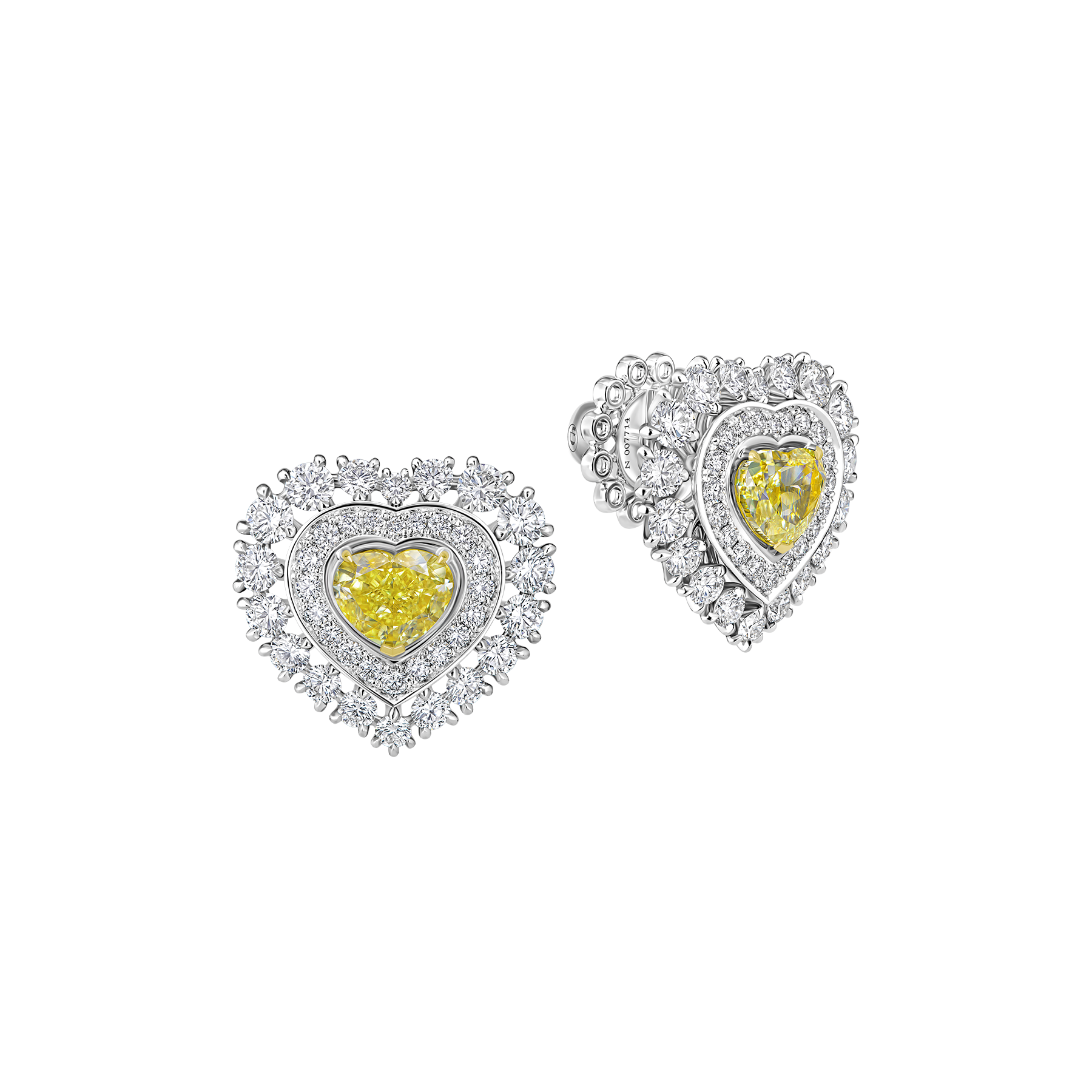 Пусеты с бриллиантами, белое золото