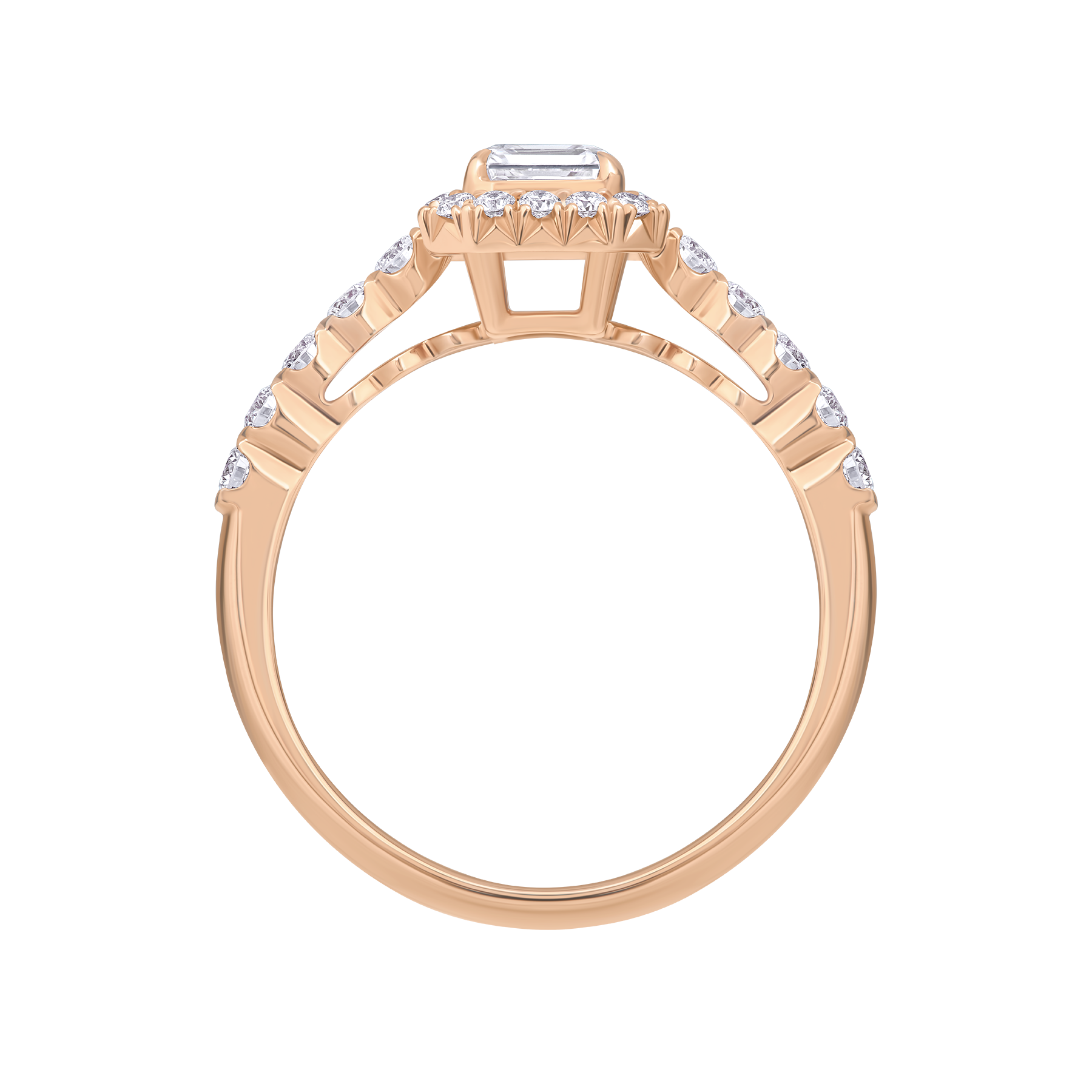 Кольцо с бриллиантами, розовое золото