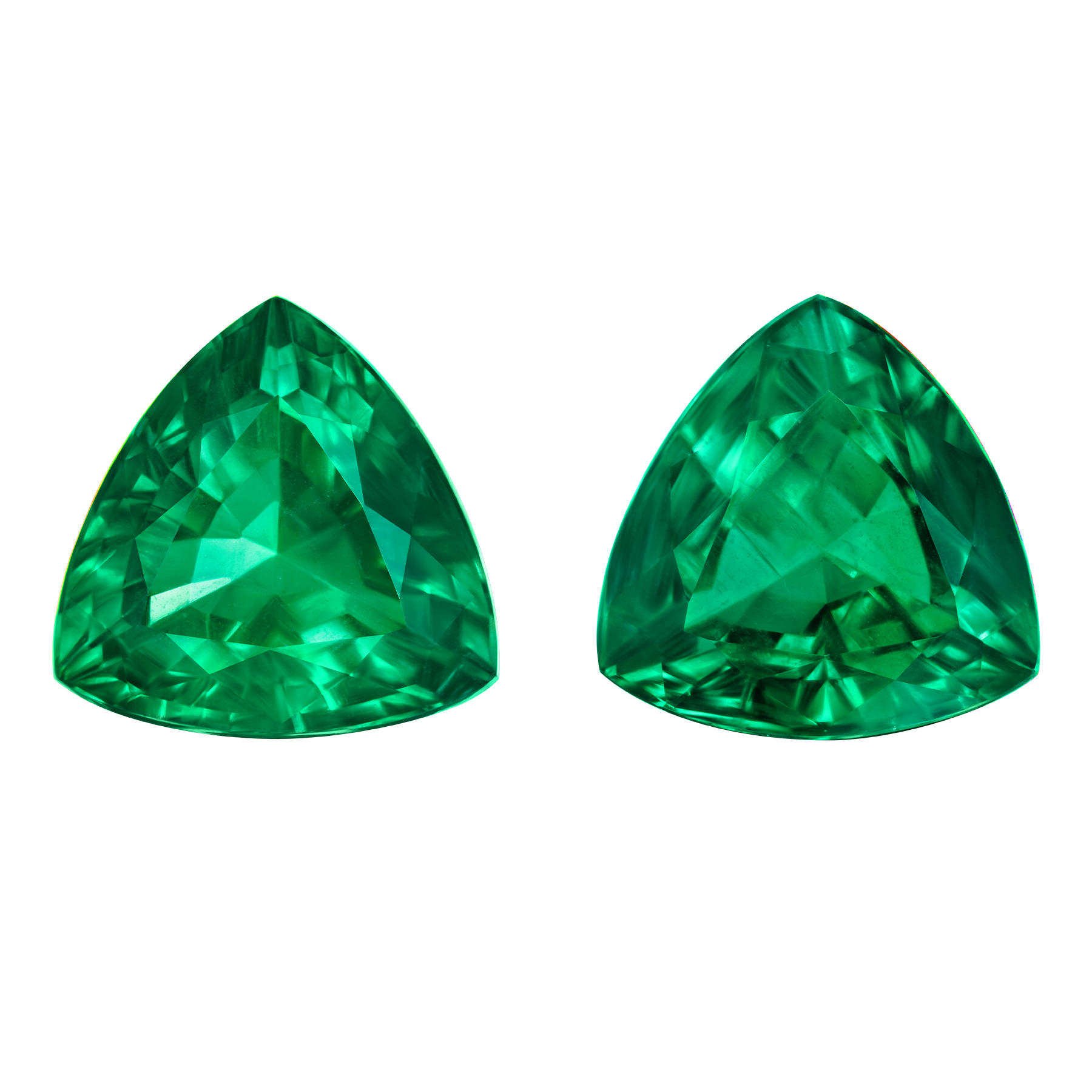 Сет из двух изумрудов ZAMBIA, Триллион, 8,84ct /9,06ct
