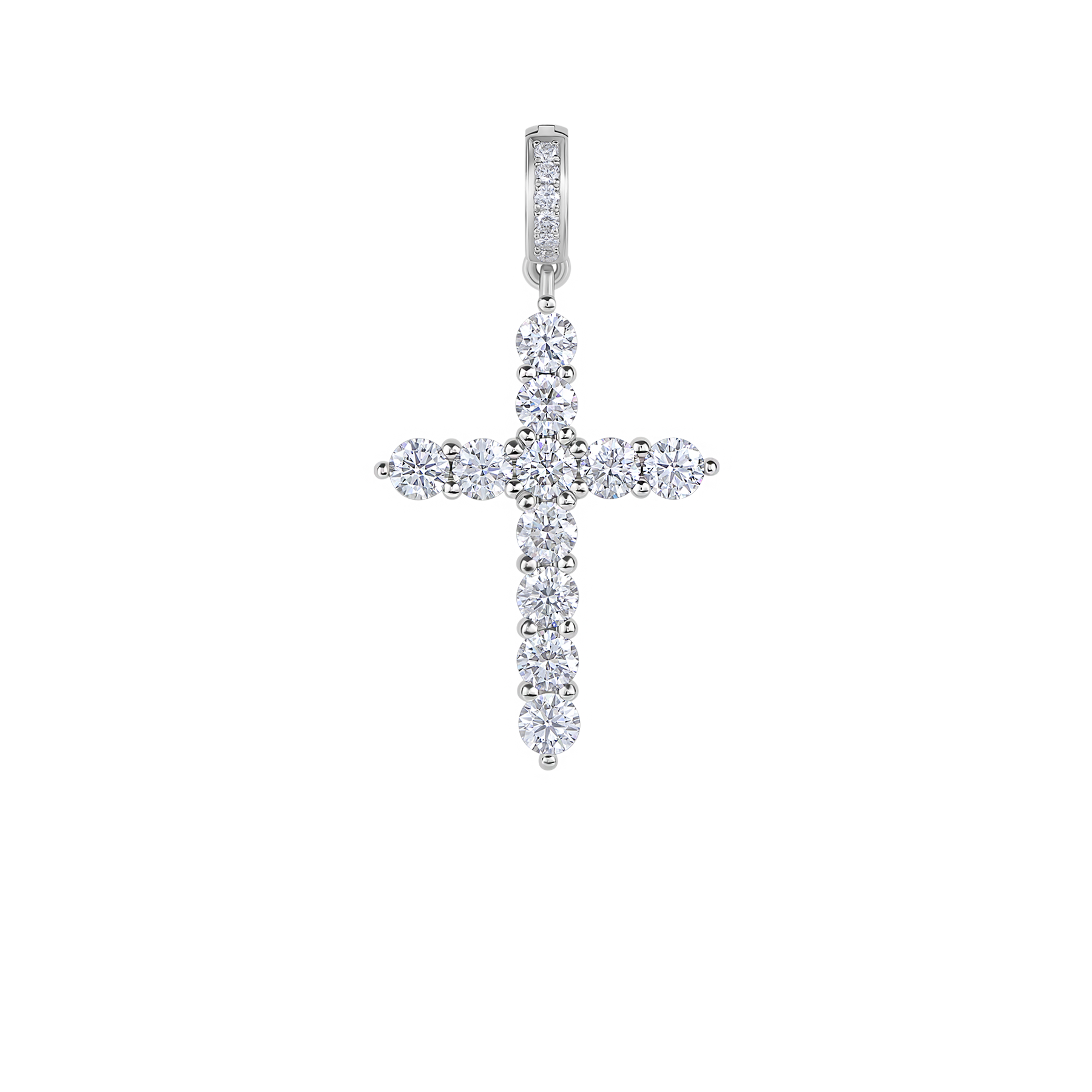 Подвес с бриллиантами, белое золото