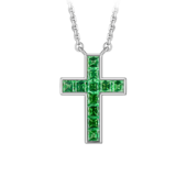 Колье с тсаворитами, белое золото