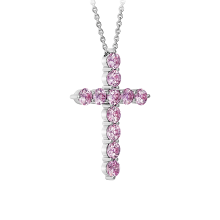 Колье с розовыми сапфирами, белое золото 2