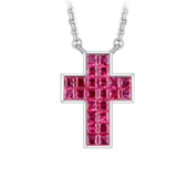 Колье-подвес с рубинами, белое золото