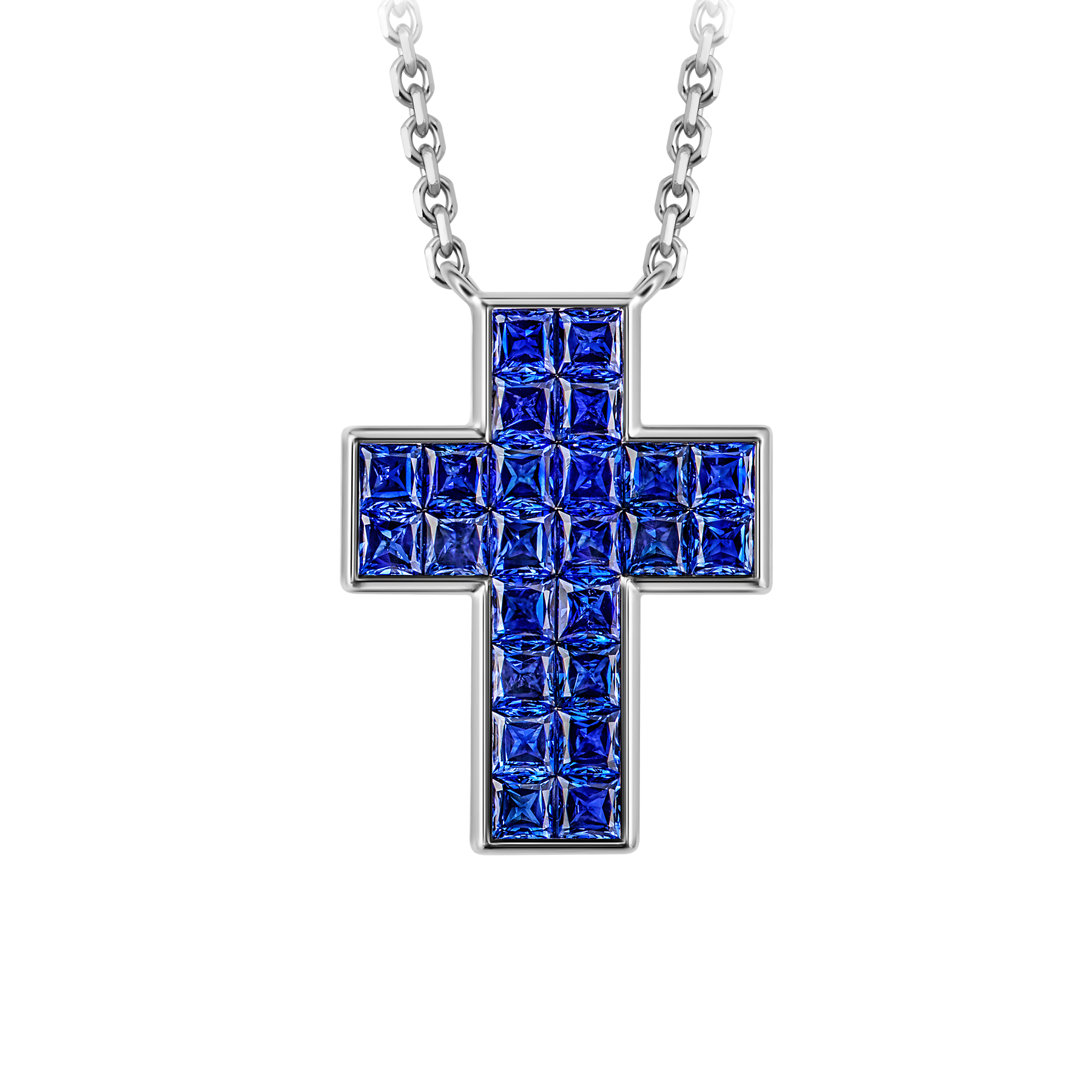 Колье с сапфирами, белое золото