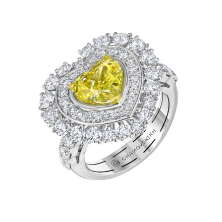 Кольцо с бриллиантами, белое золото