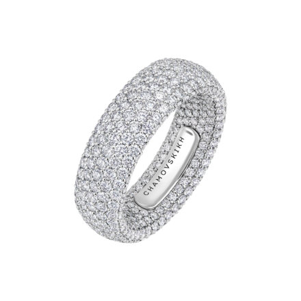 Кольцо с бриллиантами, белое золото 1