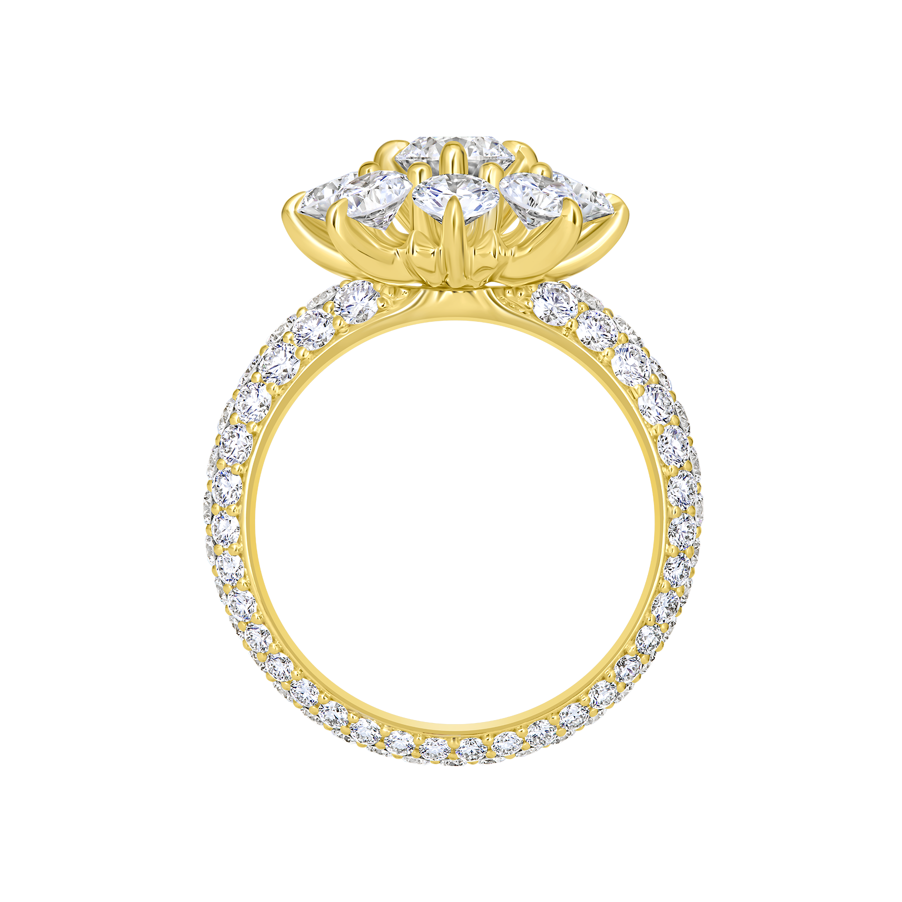 Кольцо с бриллиантами, жёлтое золото