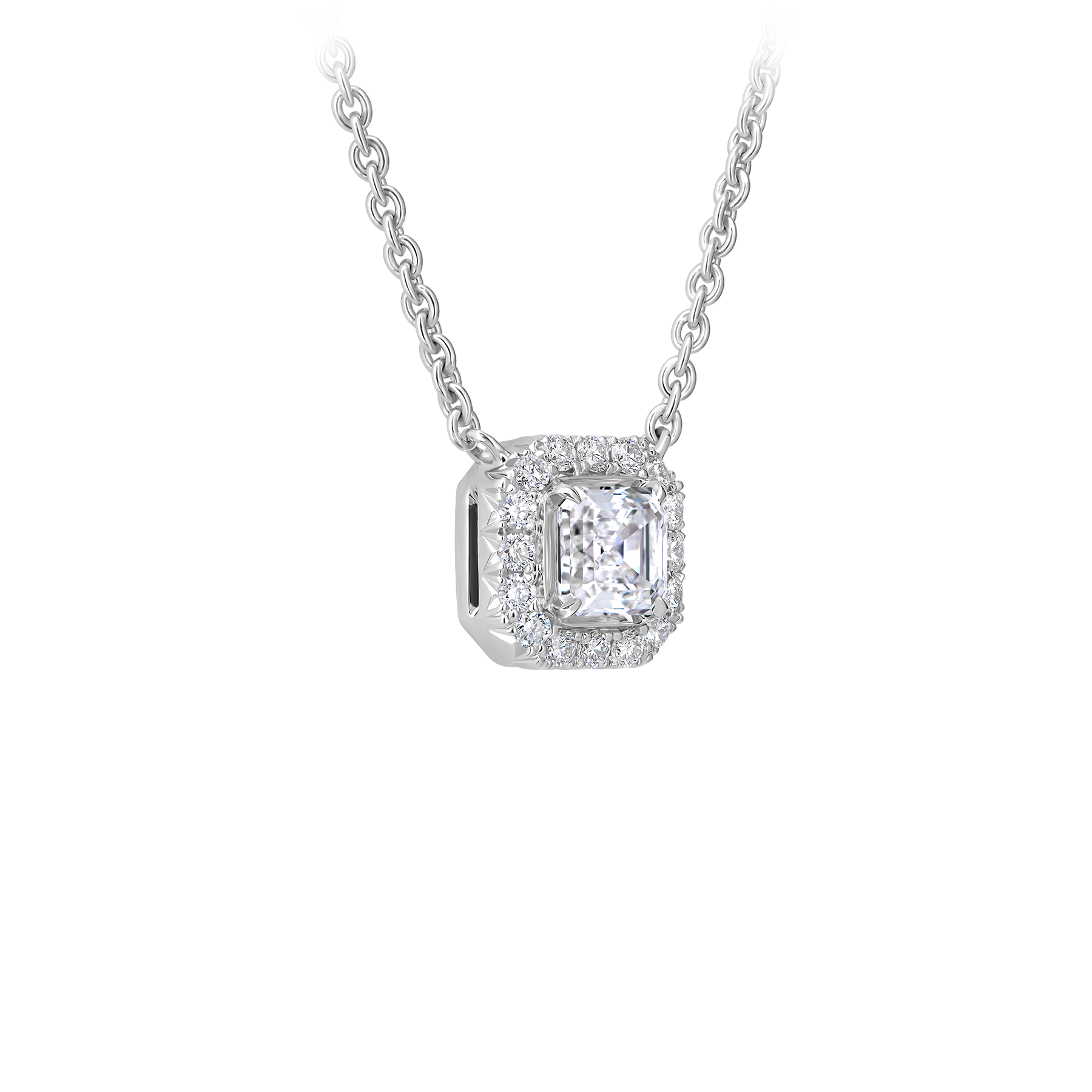 Колье с бриллиантами, белое золото