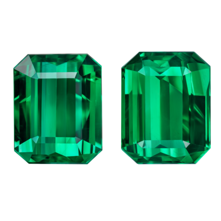 Сет из двух изумрудов ZAMBIA, Октагон, 11,58 ct /10,78 ct 1